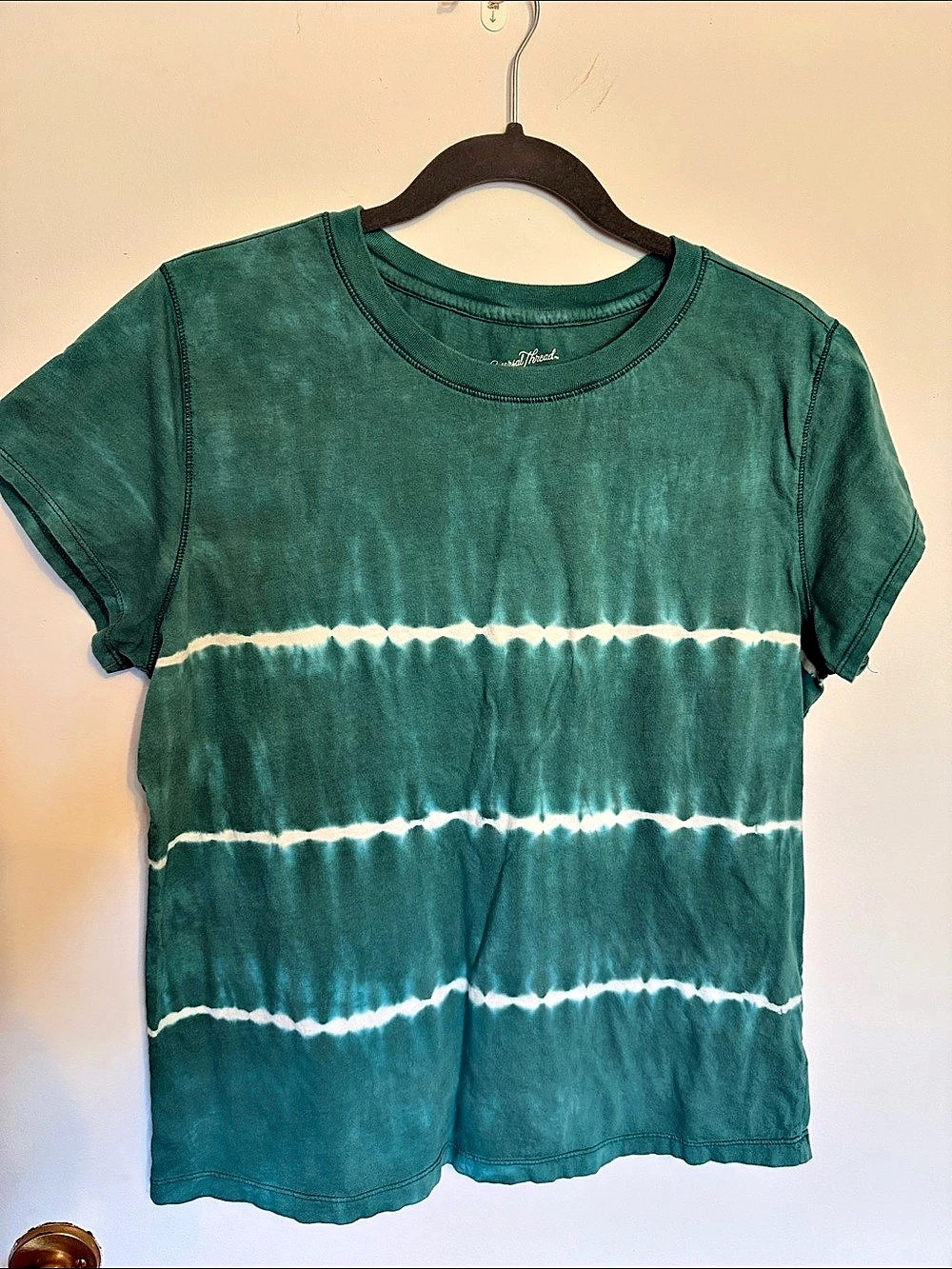 Universal Thread Short Sleeve Tie-Dye Crewneck T-Shirt Green & White women's Lar